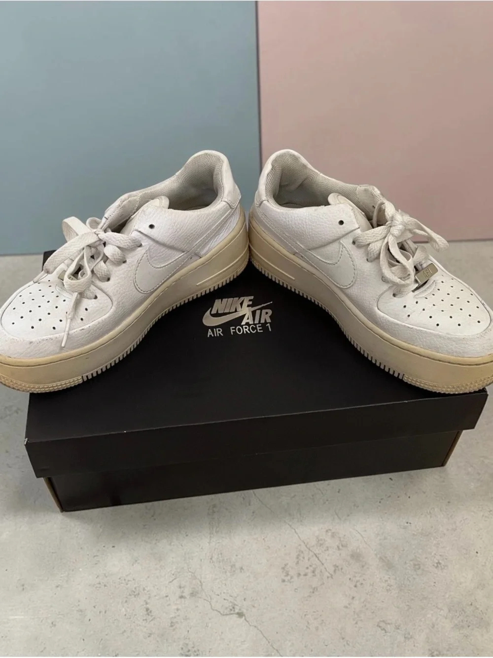 Nike Air Force 1 All White Sneakers – Size 5